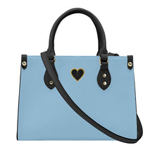 Load image into Gallery viewer, Ti Amo I love you - Exclusive Brand - Jeans Blue - Luxury Womens PU Tote Bag - Black Straps
