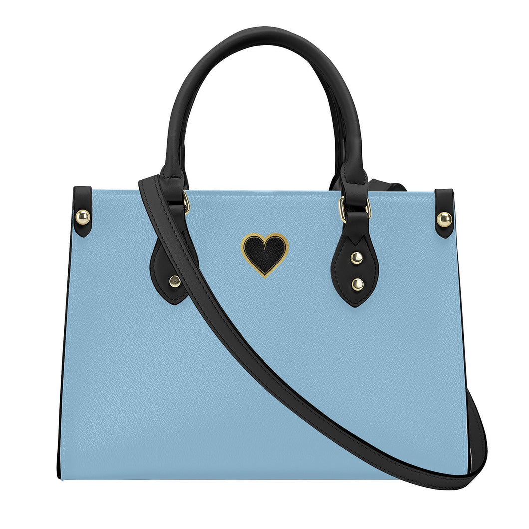 Ti Amo I love you - Exclusive Brand - Jeans Blue - Luxury Womens PU Tote Bag - Black Straps