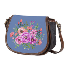 Load image into Gallery viewer, Ti Amo I love you - Exclusive Brand - Wild Blue Yonder 2 - Floral Bouquet - Saddle Bag
