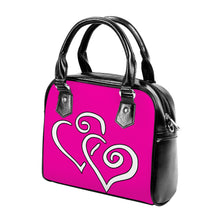 Load image into Gallery viewer, Ti Amo I love you - Exclusive Brand - Hollywood Cerise - Double White Heart - Shoulder Handbag
