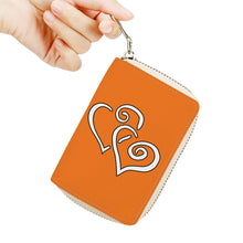 Load image into Gallery viewer, Ti Amo I love you - Exclusive Brand - Tango - Double White Heart - PU Leather - Zipper Card Holder
