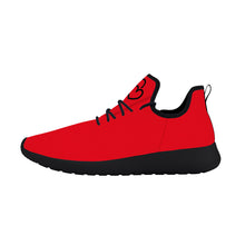 Load image into Gallery viewer, Ti Amo I love you - Exclusive Brand - Ferrari Red - Double Black Heart - Lightweight Mesh Knit Sneakers - Black Soles
