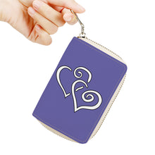 Load image into Gallery viewer, Ti Amo I love you - Exclusive Brand - Scampi - Double White Heart - PU Leather - Zipper Card Holder
