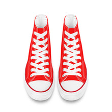 Load image into Gallery viewer, Ti Amo I love you - Exclusive Brand - Red - White Daisy - High Top Canvas Shoes - White  Soles
