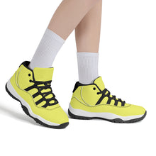 Load image into Gallery viewer, Ti Amo I love you - Exclusive Brand - Sandy Yellow  - Skeleton Hands with Heart -  High Top Air Retro Sneakers - Black Laces
