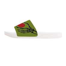 Load image into Gallery viewer, Ti Amo I love you - Exclusive Brand - Wasabi - Skeleton Hands with Heart -  Slide Sandals - White Soles
