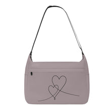 Load image into Gallery viewer, Ti Amo I love you - Exclusive Brand  - Dusty Gray 2 - Double Script Heart - Journey Computer Shoulder Bag
