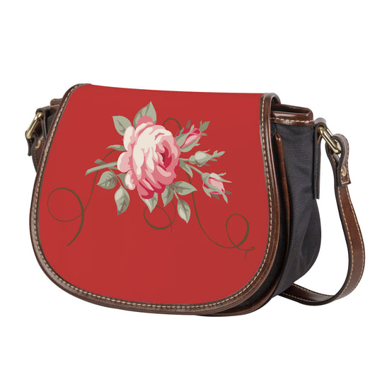 Ti Amo I love you - Exclusive Brand - Persian Red - Rose - Saddle Bag