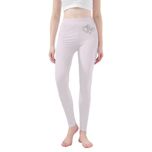 Load image into Gallery viewer, Ti Amo I love you - Exclusive Brand - Prim - Double White Heart - Womens / Teen Girls  / Womens Plus Size  - Yoga Leggings - Sizes XS-3XL
