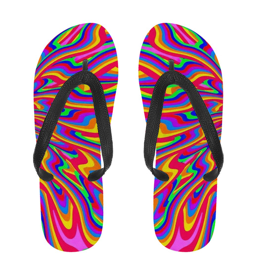 Ti Amo I love you - Exclusive Brand  - Rainbow - Flip Flops - Sizes Womens 7-13 & Men's 7-11