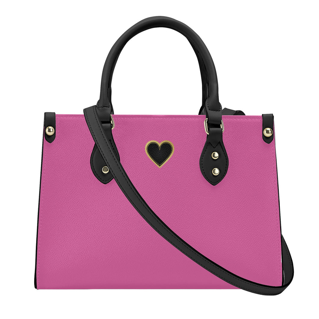 Ti Amo I love you - Exclusive Brand - Thulian Pink - Luxury Womens PU Tote Bag - Black Straps