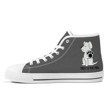 Load image into Gallery viewer, Ti Amo I love you  - Exclusive Brand - Davy&#39;s Grey - Talk to the Paw - High-Top Canvas Shoes - White - Ti Amo I love you
