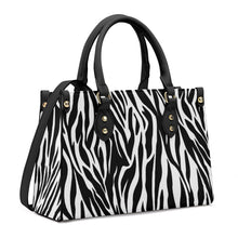 Load image into Gallery viewer, Ti Amo I love you - Exclusive Brand - Black &amp; White - Zebra - Luxury Womens PU Tote Bag - Black Straps
