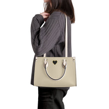 Load image into Gallery viewer, Ti Amo I love you - Exclusive Brand  - Grain Brown - Luxury Womens PU Tote Bag - Cream Straps
