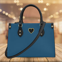 Load image into Gallery viewer, Ti Amo I love you - Exclusive Brand  - Blue Jay - Luxury Womens PU Tote Bag - Black Straps
