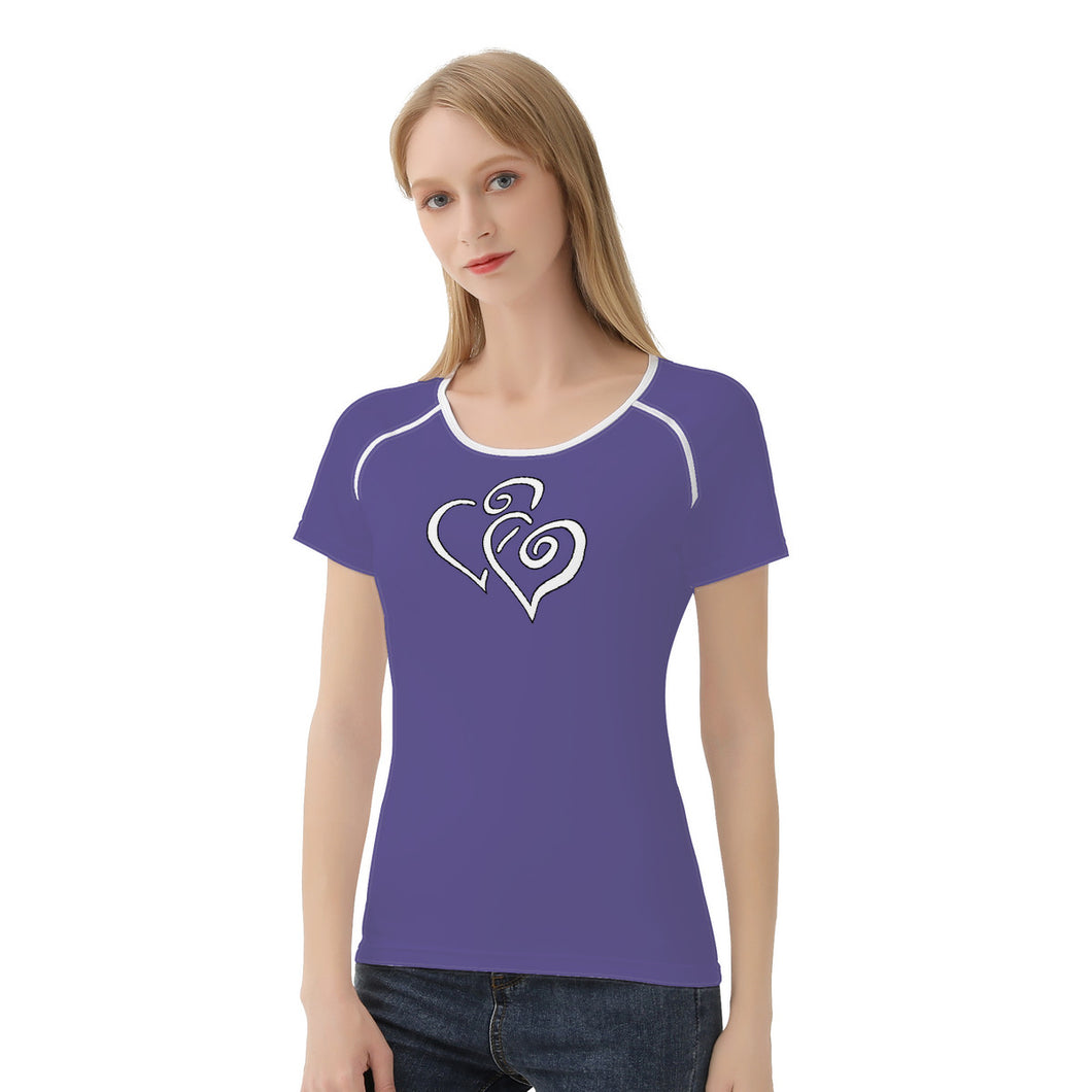 TI Amo I love you - Exclusive Brand - Butterfly Bush 2 - Double White Heart - Women's T shirt - Sizes XS-2XL