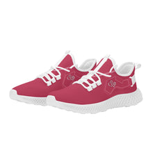 Load image into Gallery viewer, Ti Amo I love you - Exclusive Brand - Viva Magenta -  Double Heart - Womens Mesh Knit Shoes - White Soles
