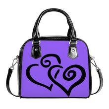 Load image into Gallery viewer, Ti Amo I love you - Exclusive Brand - Heliotrope 3 - Double Black Heart -  Shoulder Handbag
