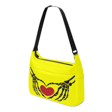 Load image into Gallery viewer, Ti Amo I love you - Exclusive Brand  - Yellow - Skeleton Heart Hands  -  Journey Computer Shoulder Bag
