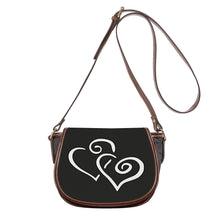 Load image into Gallery viewer, Ti Amo I love you - Exclusive Brand - Tuatara - Double White Heart - Saddle Bag
