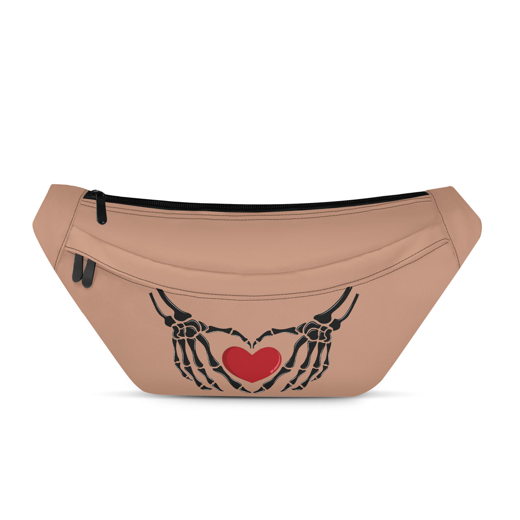 Ti Amo I love you - Exclusive Brand - Feldspar -  Skeleton Hands with Heart - Large Fanny Bag