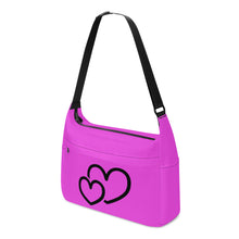 Load image into Gallery viewer, Ti Amo I love you - Exclusive Brand - Brilliant Lavender Rose - Double Black Heart - Journey Computer Shoulder Bag
