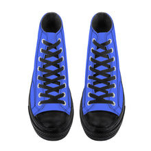 Load image into Gallery viewer, Ti Amo I love you - Exclusive Brand - Neon Blue - Angry Fish - High Top Canvas Shoes - Black  Soles
