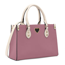 Load image into Gallery viewer, Ti Amo I love you - Exclusive Brand - Turkish Rose 2 - Luxury Womens PU Tote Bag - Cream Straps
