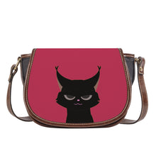 Load image into Gallery viewer, Ti Amo I love you - Exclusive Brand - Viva Magenta -  Black Cat - Saddle Bag
