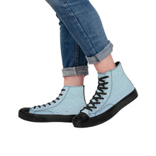 Load image into Gallery viewer, Ti Amo I love you - Exclusive Brand - Powder Blue Denim - High Top Canvas Shoes - Black  Soles
