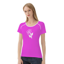 Load image into Gallery viewer, Ti Amo I love you - Exclusive Brand - Brilliant Lavender Rose - White Daisy - Women&#39;s T shirt
