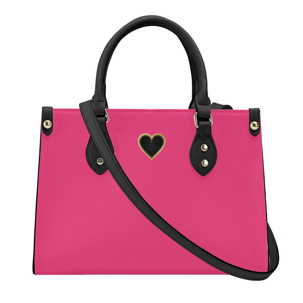 Ti Amo I love you - Exclusive Brand - Pink Lemonaide - Luxury Womens PU Tote Bag - Black Straps