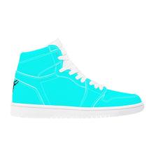 Load image into Gallery viewer, Ti Amo I love you - Exclusive Brand  - Aqua / Cyan - Skeleton Hands with Heart - High Top Synthetic Leather Sneaker
