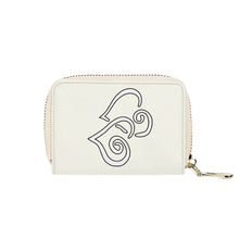 Load image into Gallery viewer, Ti Amo I love you - Exclusive Brand - Ivory - Double White Heart - PU Leather - Zipper Card Holder
