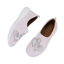 Load image into Gallery viewer, Ti Amo I love you - Exclusive Brand - Prim - Double White Heart - Women&#39;s Casual Slip On Shoe
