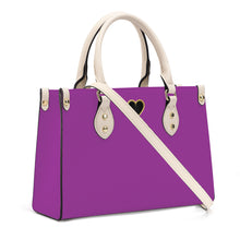 Load image into Gallery viewer, Ti Amo I love you - Exclusive Brand - Medium Plum - Luxury Womens PU Tote Bag - Cream Straps
