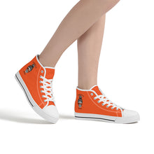 Load image into Gallery viewer, Ti Amo I love you - Exclusive Brand - Orange - Mama Skeleton - CREEP IT REAL - High-Top Canvas Shoes - White Soles
