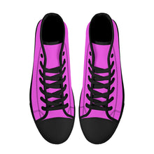 Load image into Gallery viewer, Ti Amo I love you - Exclusive Brand - Brilliant Lavender Rose - High-Top Canvas Shoes - Black Soles
