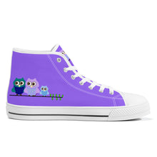 Load image into Gallery viewer, Ti Amo I love you  - Exclusive Brand  - Heliotrope 3 - High-Top Canvas Shoes  - White Soles
