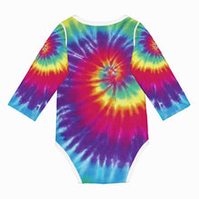 Load image into Gallery viewer, Ti Amo I love you - Exclusive Brand  - Rainbow Tie-Dye - Baby Long-Sleeve Bodysuit
