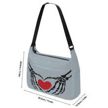 Load image into Gallery viewer, Ti Amo I love you - Exclusive Brand - Hit Gray - Skeleton Heart Hands  -  Journey Computer Shoulder Bag
