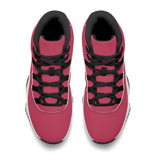 Ti Amo I love you - Exclusive Brand - Viva Magenta  - Skeleton Hands with Heart -  High Top Air Retro Sneakers - Black Laces