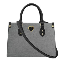 Load image into Gallery viewer, Ti Amo I love you - Exclusive Brand - Gray Denim - Luxury Womens PU Tote Bag - Black Straps
