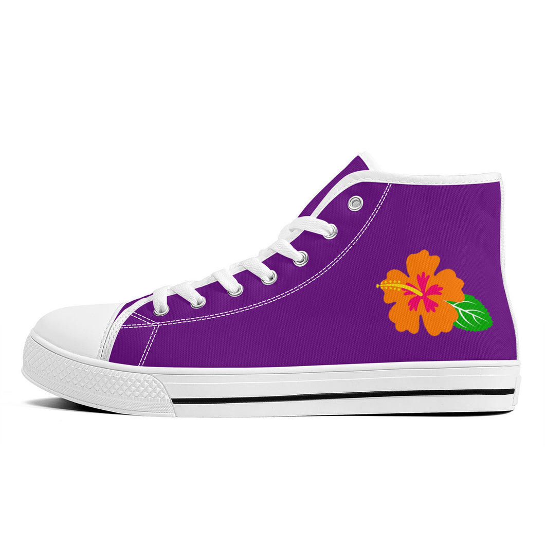 Ti Amo I love you - Exclusive Brand  - Purple Iris - High-Top Canvas Shoes - White Soles