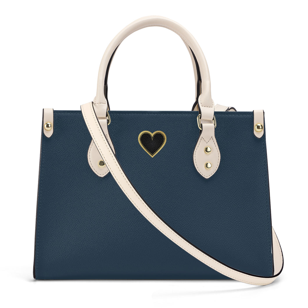 Ti Amo I love you - Exclusive Brand - Pickled Bluewood - Luxury Womens PU Tote Bag - Cream Straps