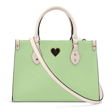 Load image into Gallery viewer, Ti Amo I love you - Exclusive Brand - Pixie Green - Luxury Womens PU Tote Bag - Cream Straps
