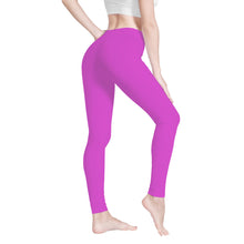 Load image into Gallery viewer, Ti Amo I love you - Exclusive Brand - Deep Fuchsia - Double White Heart -Womens / Teen Girls / Womens Plus Size - Yoga Leggings - Sizes XS-3XL
