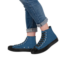 Load image into Gallery viewer, Ti Amo I love you - Exclusive Brand - Denim Jeans - Angry Fish - High Top Canvas Shoes - Black  Soles
