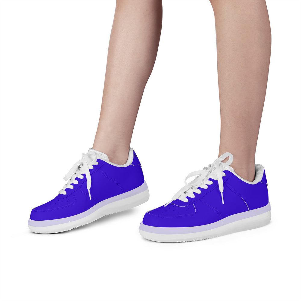 Ti Amo I love you - Exclusive Brand - Violet Blue - Skelton Hands with Heart - Transparent Low Top Air Force Leather Shoes