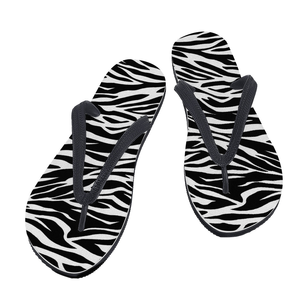 Ti Amo I love you - Exclusive Brand  -Black & White -  Zebra - Flip Flops - Sizes Womens 7-13 & Men's 7-11